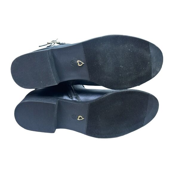 Thalia Sodi Black Faux Leather Veronika Boots - Size 10 - Picture 6 of 10